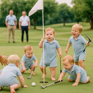 NWT Rugged Butts Light Blue Polo Romper